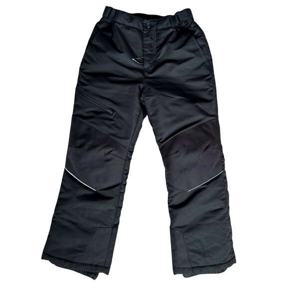 Swiss Tech Kids Black Snow Pants M (7-8) Adjustable Waist Reflective Trim - Picture 1 of 6